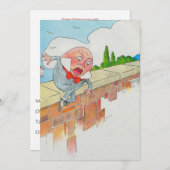 Invitation Humpty Dumpty reposé sur un mur (Devant / Derrière)