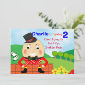 Invitation Humpty Dumpty Theme Anniversaire de enfant Party m (Debout devant)