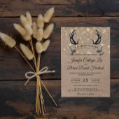 Invitation "Hunt is Over" Rustic Antler Strings Mariage léger