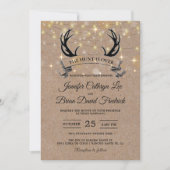 Invitation "Hunt is Over" Rustic Antler Strings Mariage léger (Devant)