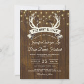 Invitation "Hunt is Over" Rustic Antler Strings Mariage léger (Devant)