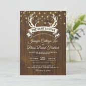 Invitation "Hunt is Over" Rustic Antler Strings Mariage léger (Debout devant)