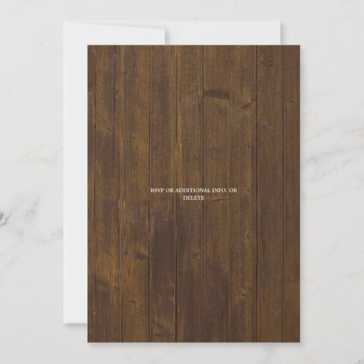 Invitation "Hunt is Over" Rustic Antler Strings Mariage léger (Dos)