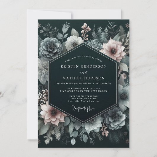 Invitation Hunter Blush Umbral Wedding (Devant)
