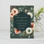 Invitation Hunter Coral Painterly Wedding (Debout devant)