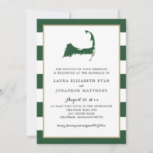 Invitation Hunter Green Chatham Cape Cod Map avec Mariage de 