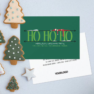 Invitation Hunter Green Elf Shenanigans personnel fête de Noë