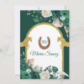 Invitation Hunter Green Floral Princesse Quinceañera (Dos)