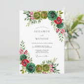 Invitation Hunter Green Plush Winter Wedding (Debout devant)