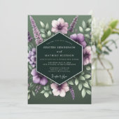 Invitation Hunter Lavender Bloom Wedding (Debout devant)