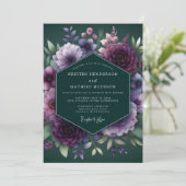 Invitation Hunter Plum Floral Wedding (Debout devant)