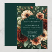 Invitation Hunter Rust Moody Bloom Wedding (Devant / Derrière)
