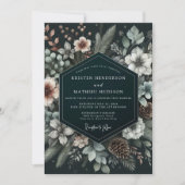 Invitation Hunter Wintry Pine Wedding (Devant)
