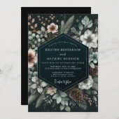 Invitation Hunter Wintry Pine Wedding (Devant / Derrière)