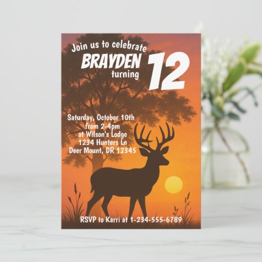 Invitation Hunting birthday (Debout devant)