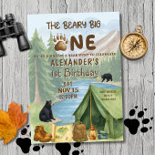 Invitation Hunting Camping Beary First Boy 1st Birthday