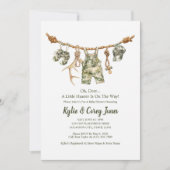 Invitation Hunting Clothesline Camo Boy Baby Shower (Devant)
