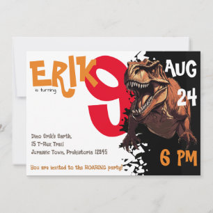 Invitation Hurlez dans l'aventure avec un anniversaire de T-R