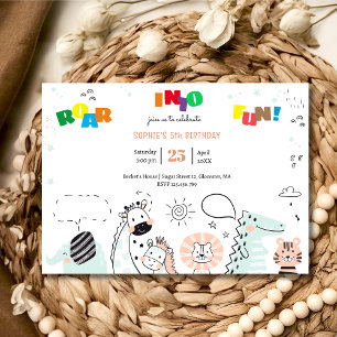 Invitation Hurlez dans le plaisir Animaux de safari sauvage a