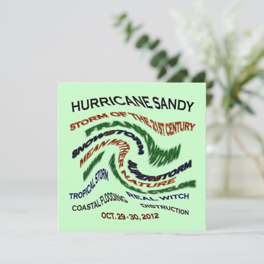 Invitation Hurricane Sandy Words (Debout devant)