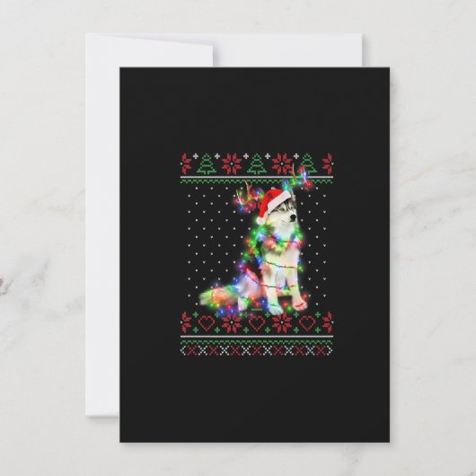 Invitation Husky Dog Ugly Sweater Christmas Puppy Dog Lover P (Devant)