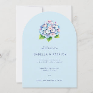 Invitation Hydrangea Aquarelle Bleu Sérénité