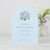 Invitation Hydrangea Aquarelle Bleu Sérénité (Debout devant)