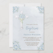 Invitation Hydrangea aquarelle bleue de baptême (Devant)