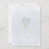 Invitation Hydrangea aquarelle bleue de baptême (Dos)