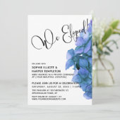 Invitation Hydrangea Aquarelle Bleue Nous nous sommes mariés  (Debout devant)