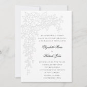 Invitation Hydrangea Blanc Lumineux Mariage Classique Formel (Devant)
