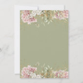 Invitation Hydrangea Blanc Rustique et Rose, Brunch de Mariag (Dos)