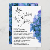 Invitation Hydrangea Bleu Après la Célébration du Mariage (Devant / Derrière)