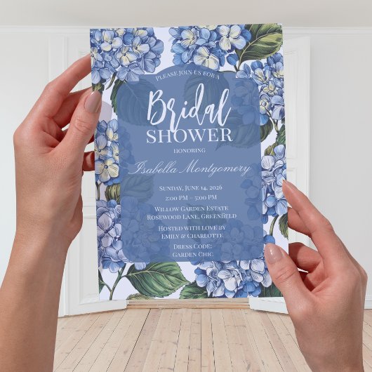 Invitation Hydrangea Bleu Botanique Floral