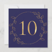 Invitation Hydrangea Bleu Doré 10ème Anniversaire de Mariage (Dos)