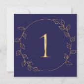 Invitation Hydrangea Bleu Doré 1er Anniversaire de Mariage (Dos)