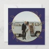 Invitation Hydrangea Bleu Doré 30e Anniversaire de Mariage Ph (Dos)