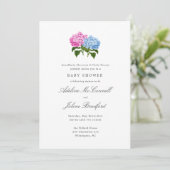 Invitation Hydrangea Bleu et Rose Grand-millennial Double (Debout devant)