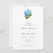 Invitation Hydrangea Bleu Grandmillennial Traditionnel (Devant)