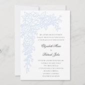 Invitation Hydrangea Bleu Lumineux Mariage Classique Formel (Devant)