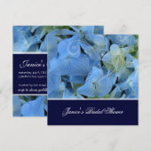 Invitation Hydrangea bleue / douche de mariée romantique / ma (Devant / Derrière)