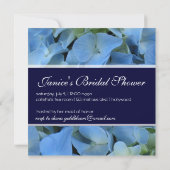 Invitation Hydrangea bleue / douche de mariée romantique / ma (Dos)