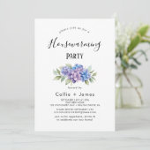 Invitation Hydrangea Bleue Élégante | Pendaison de Crème pour (Debout devant)