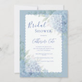 Invitation Hydrangea Bleue Fête de Mariage Florale Pastel (Devant)