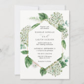 Invitation Hydrangea Blossoms and Greenery Mariage (Devant)