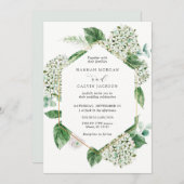 Invitation Hydrangea Blossoms and Greenery Mariage (Devant / Derrière)