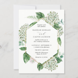 Invitation Hydrangea Blossoms and Greenery Mariage