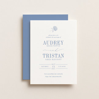 Invitation HYDRANGEA Blue Floral Wedding