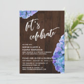 Invitation Hydrangea Bois Rustique Fêtons Réception (Debout devant)