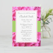 Invitation Hydrangea Bordure Rose Vert Enterrement de Vie de (Debout devant)